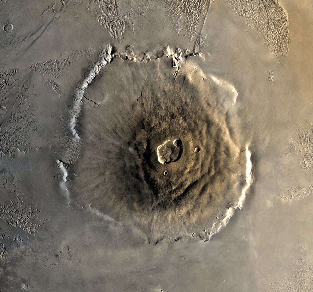 Olympus Mons, the largest volcano in the Solar System. Credit: NASA